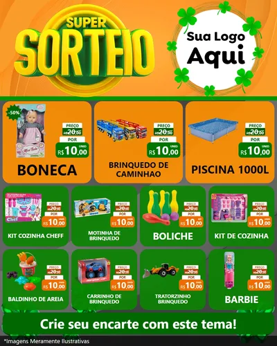 Modelo de Rede Social para Feed Instagram com o tema Super Sorteio para Brinquedos
