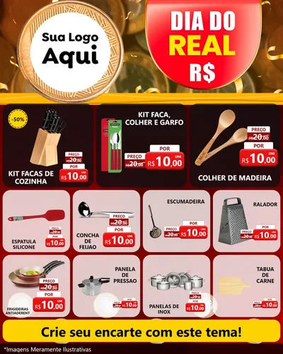 Modelo de Rede Social para Feed Instagram com o tema Dia do Real para Utilidades Domésticas