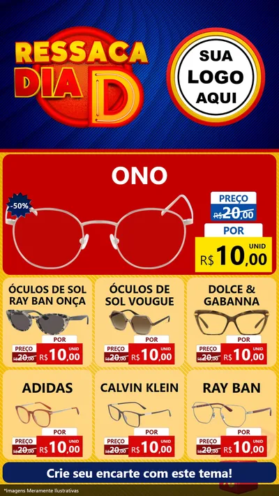 Modelo de Rede Social para Stories com o tema Ressaca Dia D para Óticas