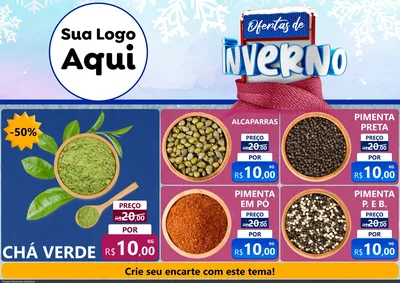 Modelo de Encarte para Encarte A4 Horizontal com o tema Ofertas de Inverno para Produtos Naturais