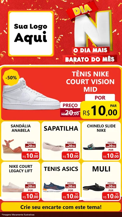 Modelo de Rede Social para Stories com o tema Dia N o Dia Mais Barato do Mês para Calçados