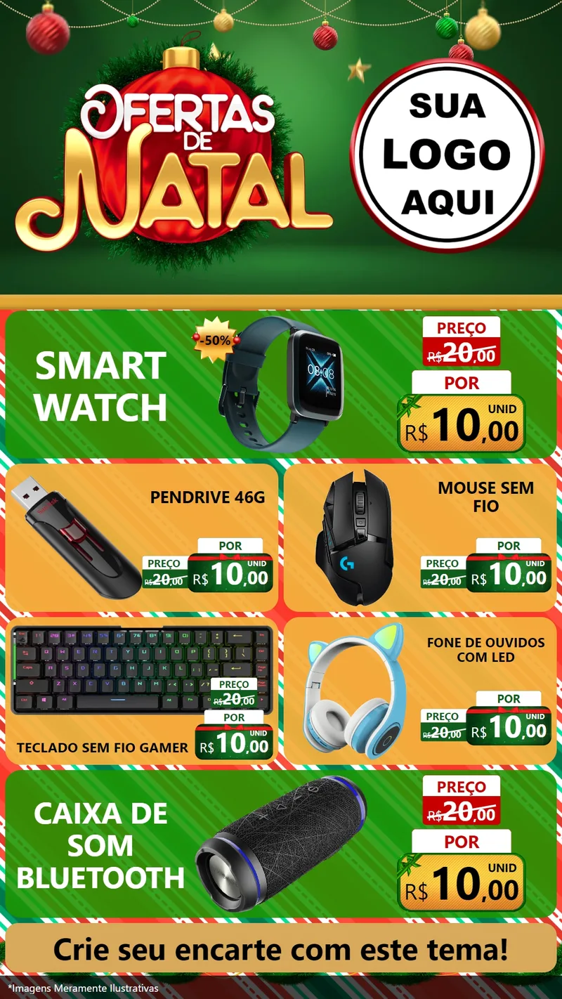 Modelo de TV para TV Vertical com o tema Ofertas de Natal para Informática