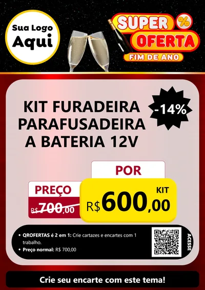 Modelo de Cartaz para Cartaz A4 Vertical com o tema Super Oferta Fim de Ano para Maquinas e Ferramentas