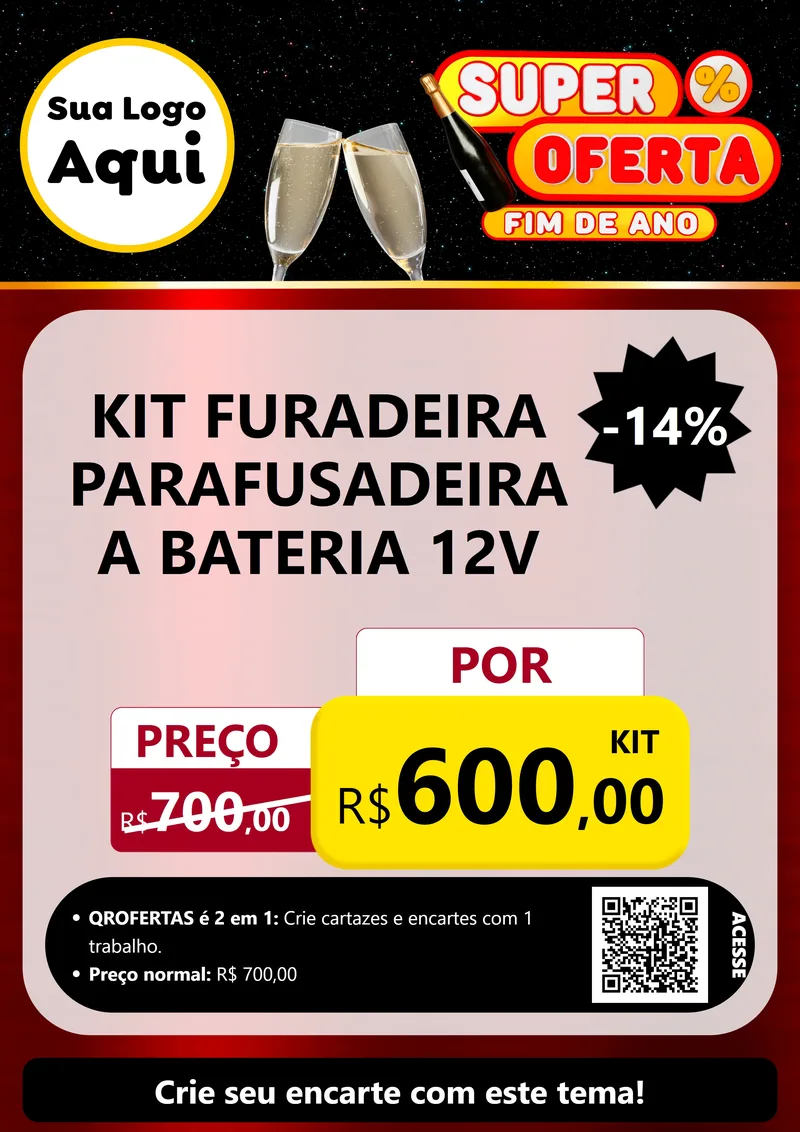 Modelo de Cartaz para Cartaz A4 Vertical com o tema Super Oferta Fim de Ano para Maquinas e Ferramentas