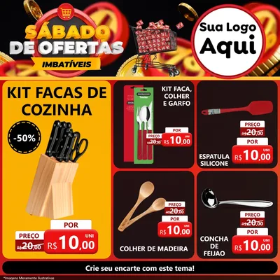 Modelo de Rede Social para Feed Facebook com o tema Sábado de Ofertas Imbatíveis para Utilidades Domésticas