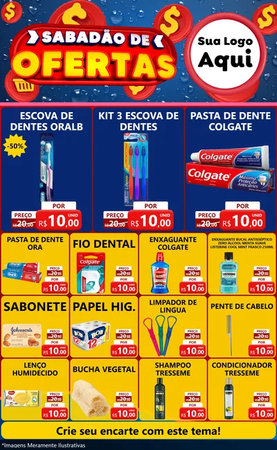 Modelo de Encarte para Encarte Grande com o tema Sabadão de Ofertas para Higiene Pessoal