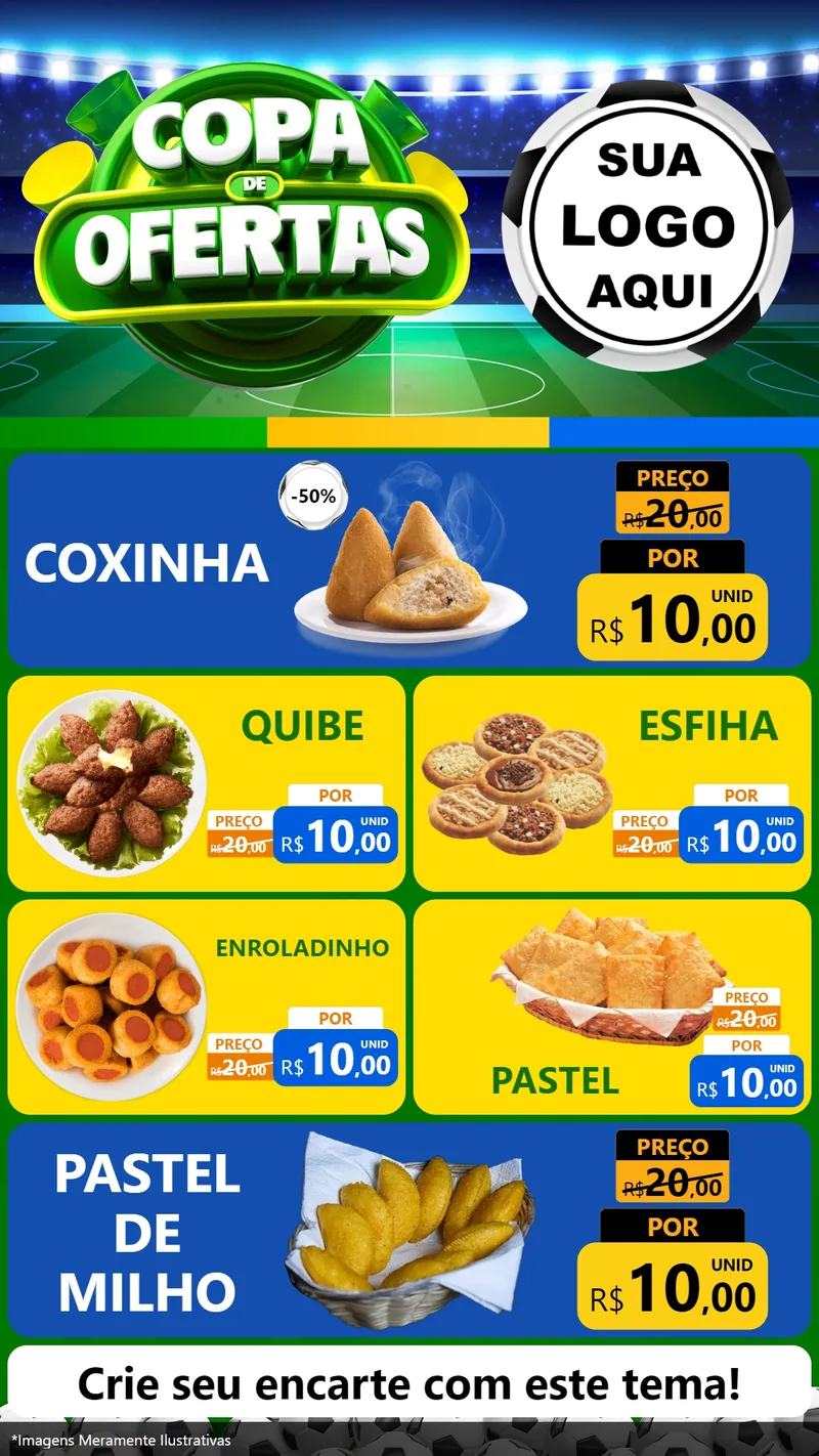 Modelo de TV para TV Vertical com o tema Copa de Ofertas para Salgadaria