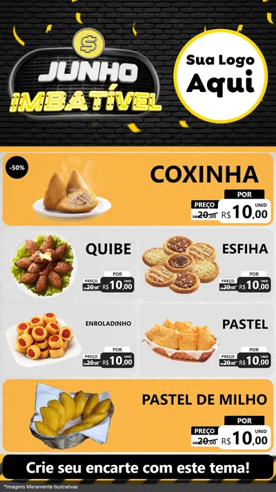 Modelo de TV para TV Vertical com o tema Junho Imbatível para Salgadaria