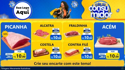 Modelo de TV para TV Horizontal com o tema Mês do Consumidor para Açougue