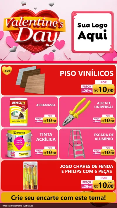 Modelo de TV para TV Vertical com o tema Valentine's Day para Material para Construção