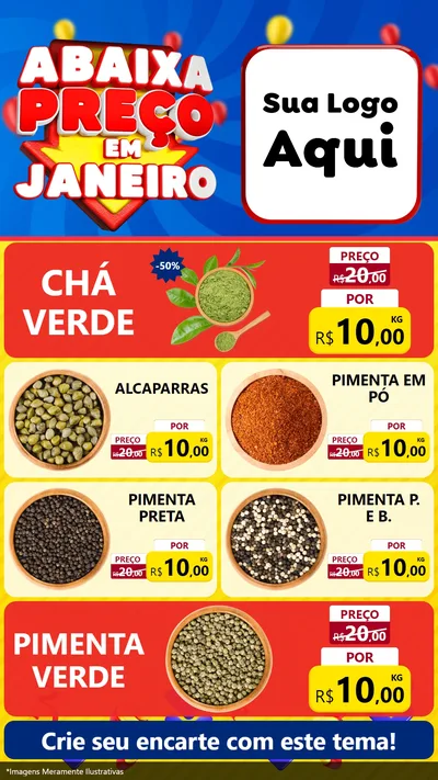 Modelo de TV para TV Vertical com o tema Abaixa Preço em Janeiro para Produtos Naturais