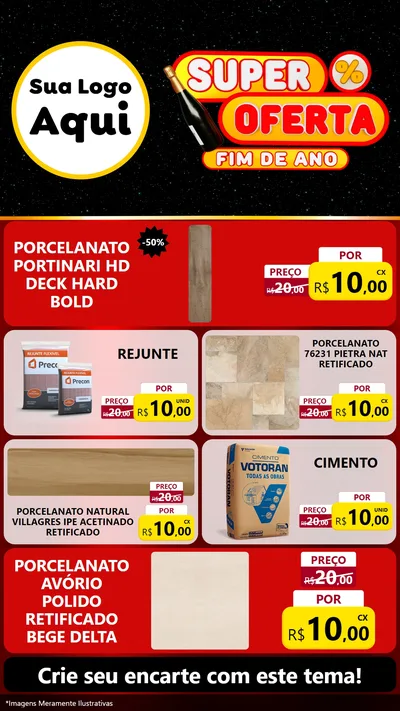 Modelo de TV para TV Vertical com o tema Super Oferta Fim de Ano para Pisos e revestimentos