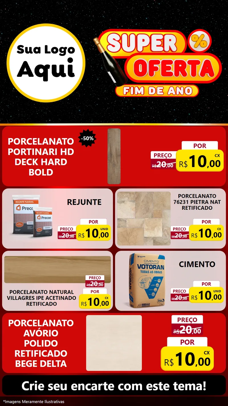 Modelo de TV para TV Vertical com o tema Super Oferta Fim de Ano para Pisos e revestimentos
