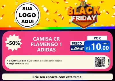 Modelo de Cartaz para Cartaz A4 Horizontal com o tema Black Friday para Roupas e acessórios