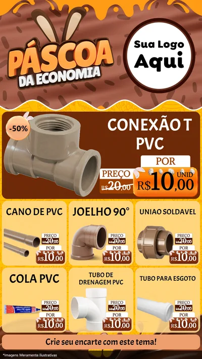 Modelo de Rede Social para Stories com o tema Páscoa da Economia para Tubos e conexões