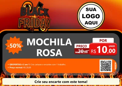 Modelo de Cartaz para Cartaz A4 Horizontal com o tema Black Friday para Papelaria