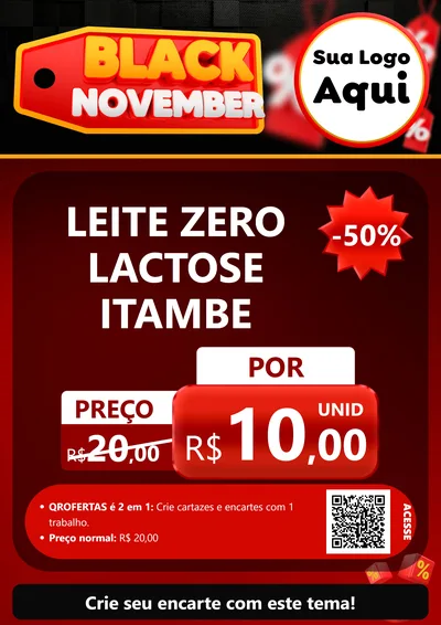 Modelo de Cartaz para Cartaz A4 Vertical com o tema Black November para Frios e Laticínios