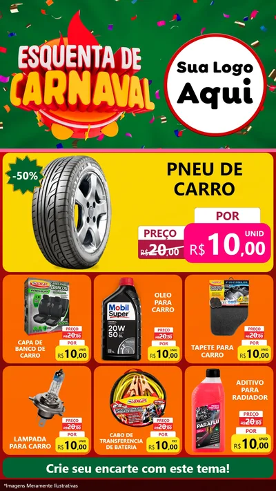 Modelo de Rede Social para Stories com o tema Esquenta de Carnaval para Auto peças