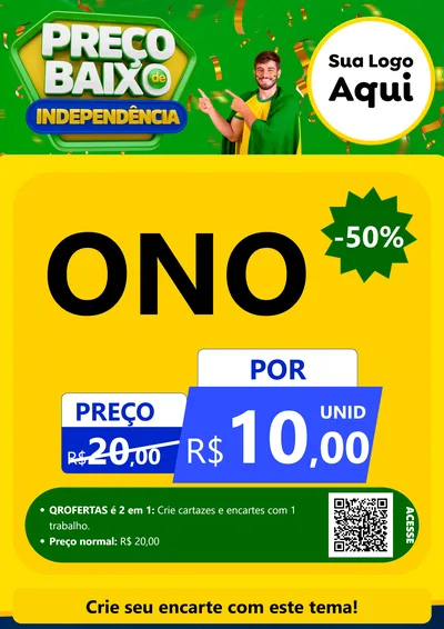 Modelo de Cartaz para Cartaz A4 Vertical com o tema Preço Baixo de Independência para Óticas