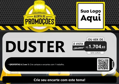 Modelo de Cartaz para Cartaz A4 Horizontal com o tema Alerta de Promoções para Concessionaria de Carros