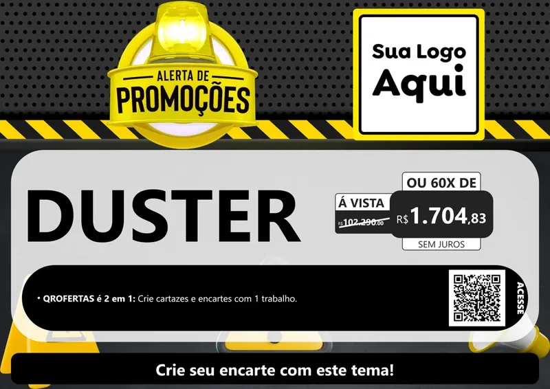 Modelo de Cartaz para Cartaz A4 Horizontal com o tema Alerta de Promoções para Concessionaria de Carros
