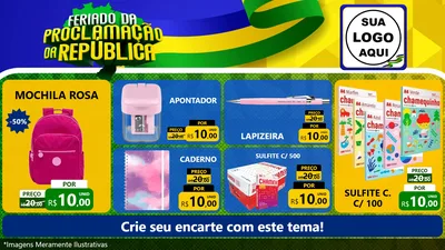 Modelo de TV para TV Horizontal com o tema Feriado da Proclamação da República para Papelaria