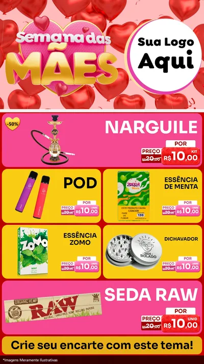 Modelo de TV para TV Vertical com o tema Semana Das Mães para Tabacaria