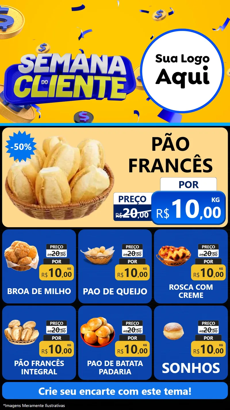 Modelo de Rede Social para Stories com o tema Semana do Cliente para Padaria