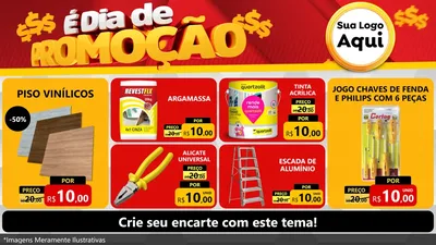 Modelo de TV para TV Horizontal com o tema É Dia De Promoção para Material para Construção