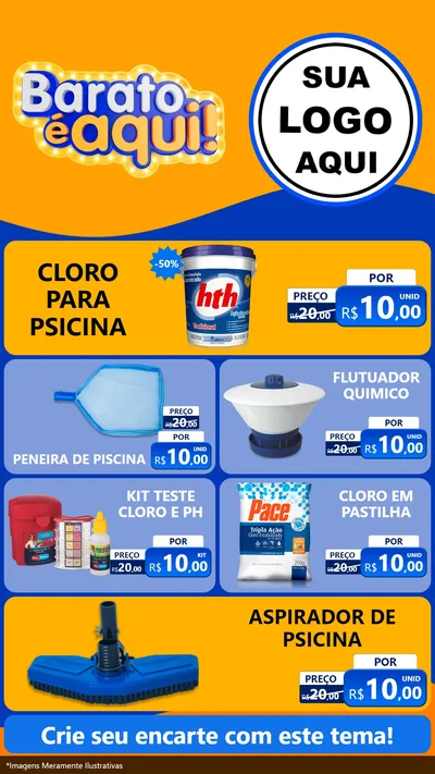 Modelo de TV para TV Vertical com o tema Barato é aqui para Produtos para Piscina