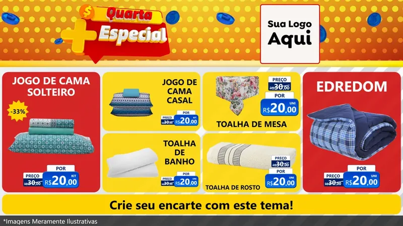 Modelo de TV para TV Horizontal com o tema Quarta Mais Especial para Cama, Mesa e Banho