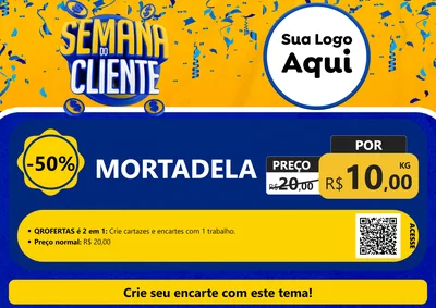 Modelo de Cartaz para Cartaz A4 Horizontal com o tema Semana do Cliente para Frios e Laticínios
