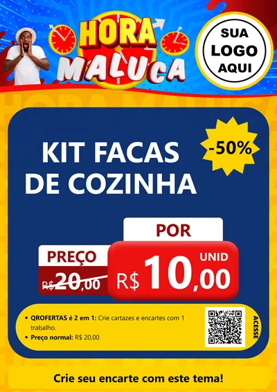 Modelo de Cartaz para Cartaz A4 Vertical com o tema Hora Maluca para Utilidades Domésticas