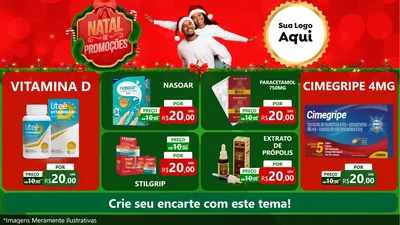 Modelo de TV para TV Horizontal com o tema Natal de Promoções para Farmácia