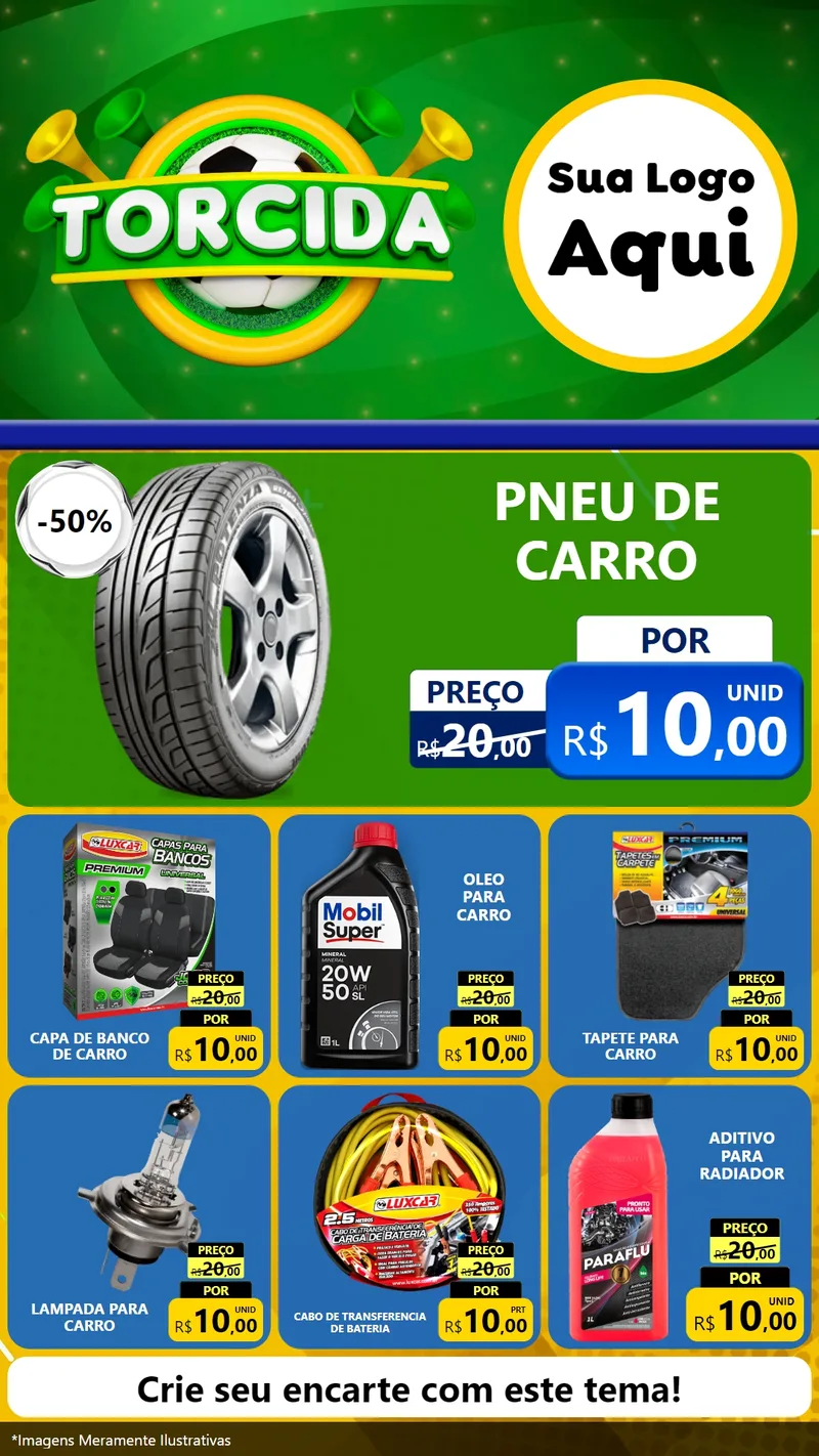 Modelo de Rede Social para Stories com o tema Torcida para Auto peças