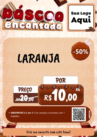 Modelo de Cartaz para Cartaz A4 Vertical com o tema Páscoa Encantada para Hortifrúti