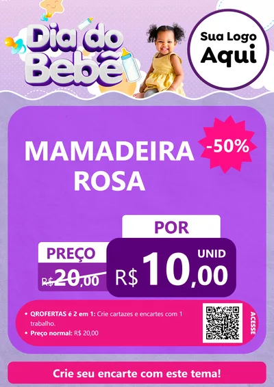 Modelo de Cartaz para Cartaz A4 Vertical com o tema Dia do Bebê para Bebês