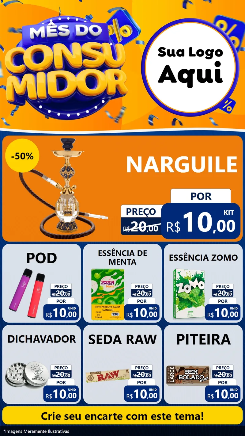 Modelo de Rede Social para Stories com o tema Mês do Consumidor para Tabacaria