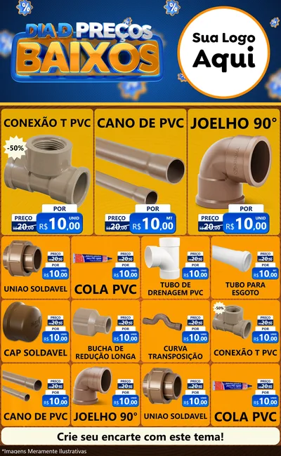 Modelo de Encarte para Encarte Grande com o tema Dia D Preço Baixo para Tubos e conexões