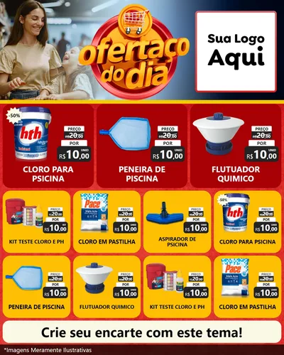 Modelo de Rede Social para Feed Instagram com o tema Ofertaço Do Dia para Produtos para Piscina