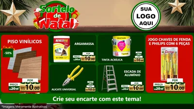 Modelo de TV para TV Horizontal com o tema Sorteio de Natal para Material para Construção