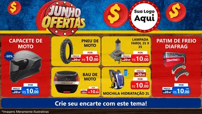 Modelo de TV para TV Horizontal com o tema Junho de Ofertas para Moto peças