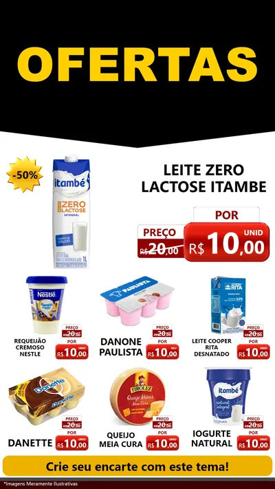 Modelo de Rede Social para Stories com o tema Ofertas Preto e Vermelho Cartaz para Frios e Laticínios