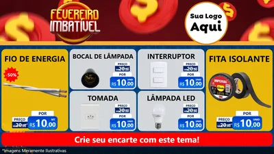 Modelo de TV para TV Horizontal com o tema Fevereiro Imbatível para Materiais Elétricos