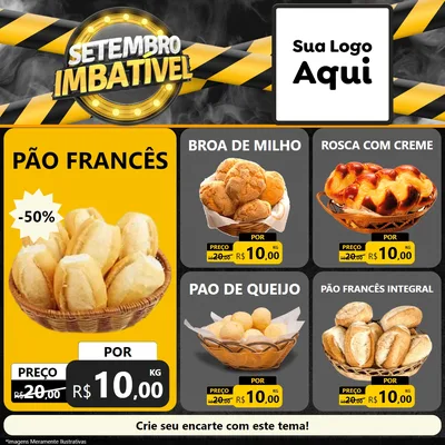 Modelo de Rede Social para Feed Facebook com o tema Setembro Imbatível para Padaria