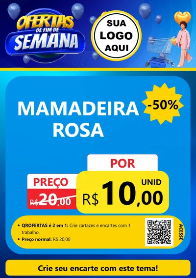 Modelo de Cartaz para Cartaz A4 Vertical com o tema Ofertas de Fim de Semana para Bebês