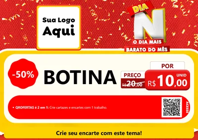 Modelo de Cartaz para Cartaz A4 Horizontal com o tema Dia N o Dia Mais Barato do Mês para Agropecuária