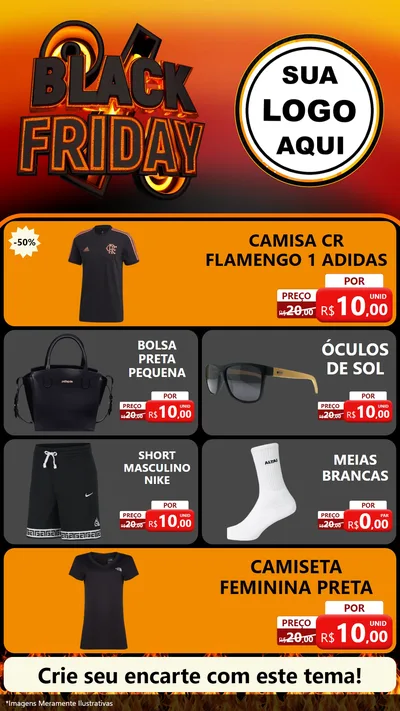 Modelo de TV para TV Vertical com o tema Black Friday para Roupas e acessórios