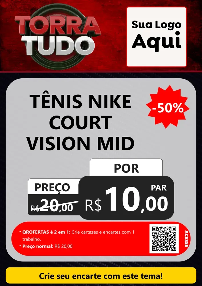 Modelo de Cartaz para Cartaz A4 Vertical com o tema Torra Tudo para Calçados