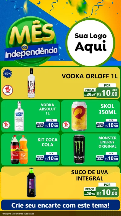 Modelo de TV para TV Vertical com o tema Mês da Independência para Distribuidora de bebidas